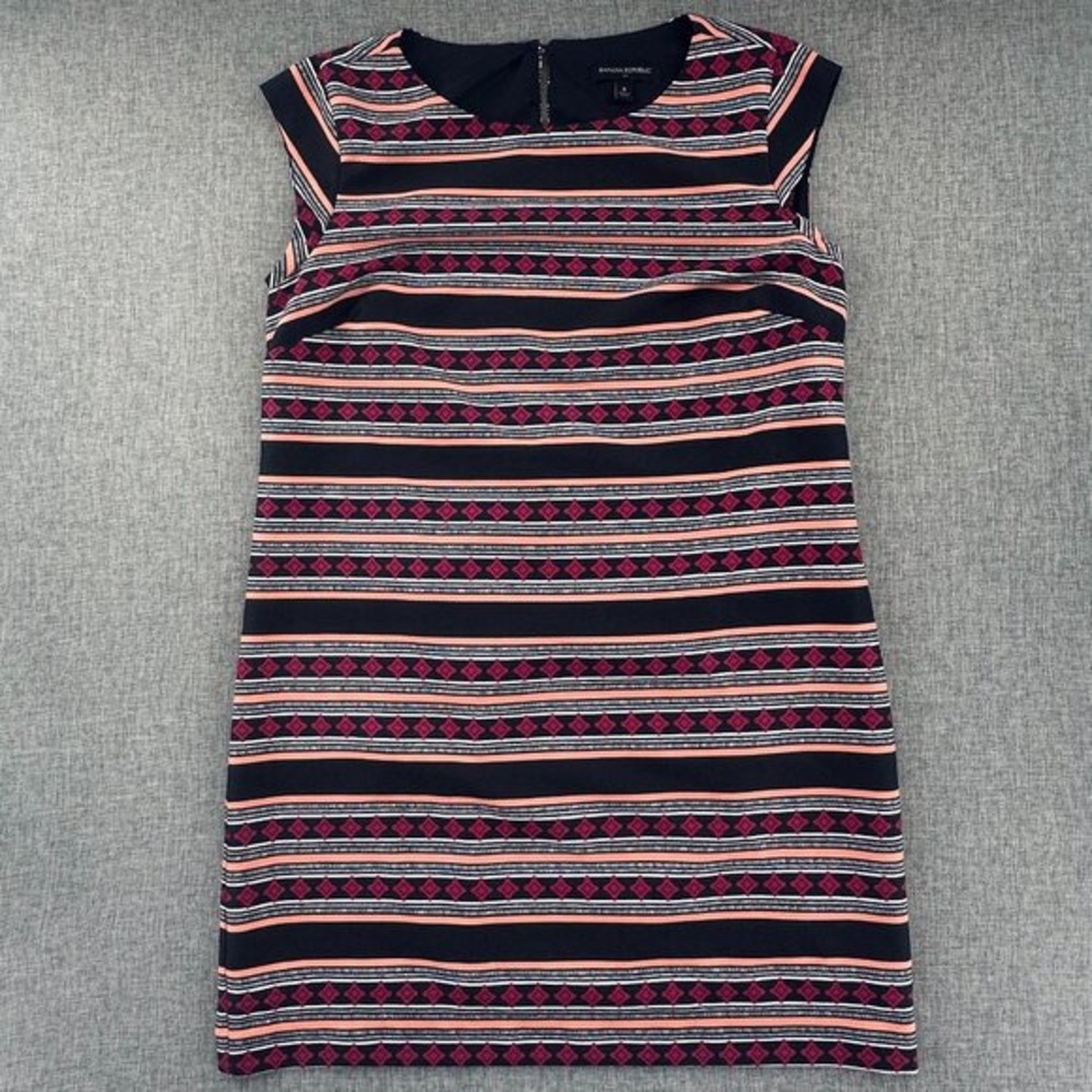 Banana Republic Black and Pink Patterned Mini Dress